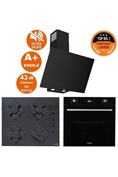 Ferre ve AFM Tech MARKALI KAO Sessiz Turbo Dijital Siyah Ankastre Set (D077-S...