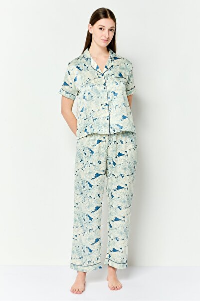 Kathy Ireland Women 2 Pieces Floral Print Short Sleeve Pajama Set, Multicolor