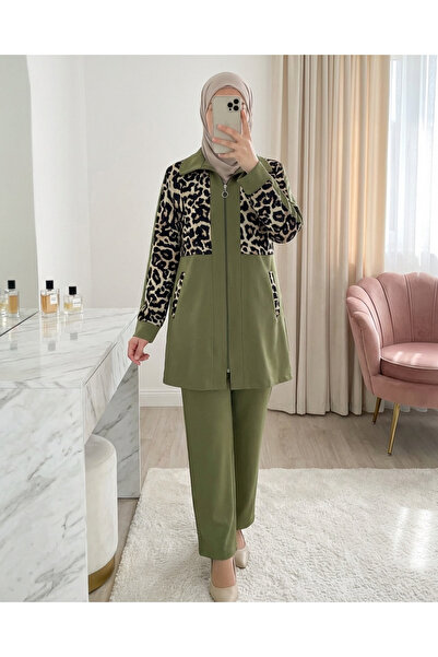 HİJABAYA Σετ παντελόνι με φερμουάρ στο λαιμό πουκάμισο