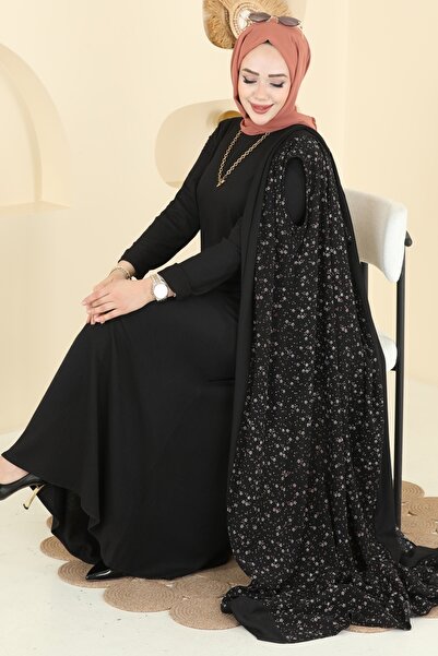 ModaMerve Desenli Bürümcük Yelekli Takım 0350ERK1158-MS Desen 2 Siyah