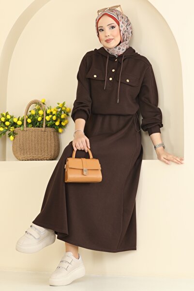 ModaMerve Aksesuar Cepli Etekli Takım 3248HBS856-MS Kahve