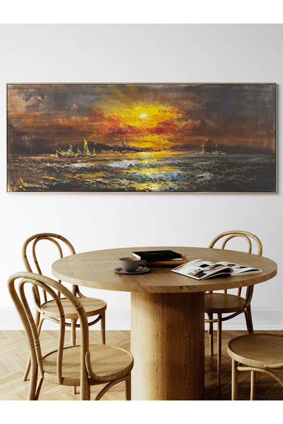 Simurg Sanatevi Denizde Sessiz Akşam Yağlı Boya Tablosu