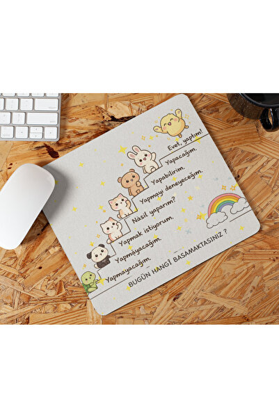 Nino Store Motivational Themed Mousepad – I Can Do It Steps Design, Non-Slip ...