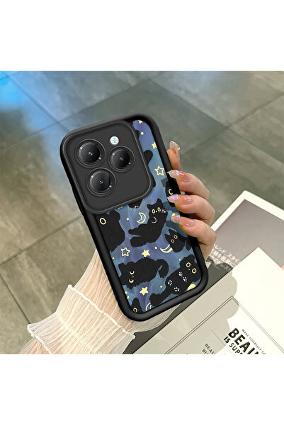 ucuc جراب مرن ممتص للصدمات وواقي للعدسة بنمط القمر من السيليكون الأسود متوافق...