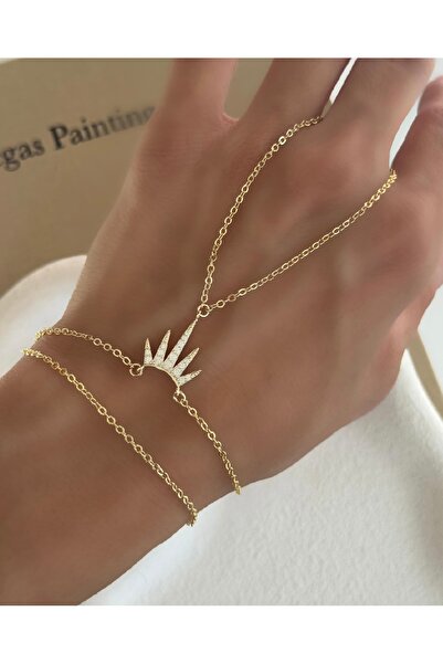 MONVEJEWELS Yarım Güneş Model Zirkon Taş Deyaylı Şahmeran