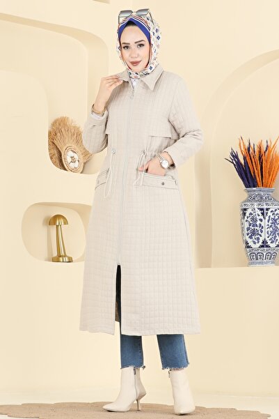 ModaMerve Beli Tünelli Kapitone Kap 1927TRT545-MS Taş