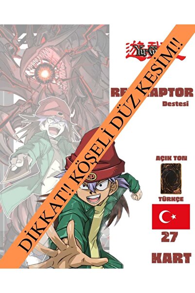 Cakmak Oyun Dukkani Yu-Gi-Oh! Türkçe KÖŞELİ KART-DÜZ KESİM Rex Raptor Destesi...