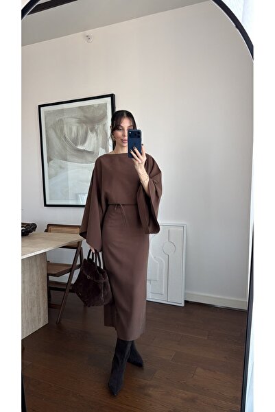 sinemkivanc co YARASA KOL KUŞAKLI ELBİSE