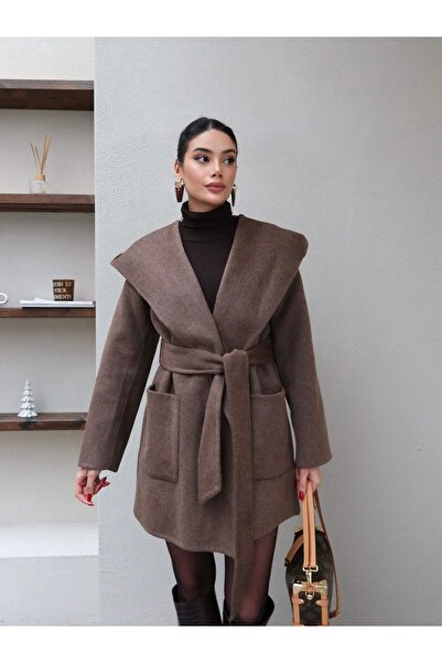 ESRAHELVACI Hooded 100% Wool Short Coat