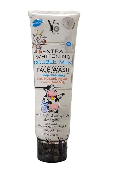 YC غسول الوجه المزدوج بالحليب لتفتيح البشرة بعمق 100 مل