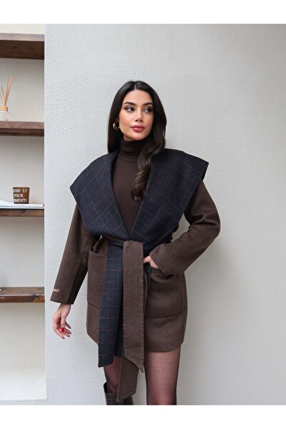 ESRAHELVACI Hooded 100% Wool Short Coat
