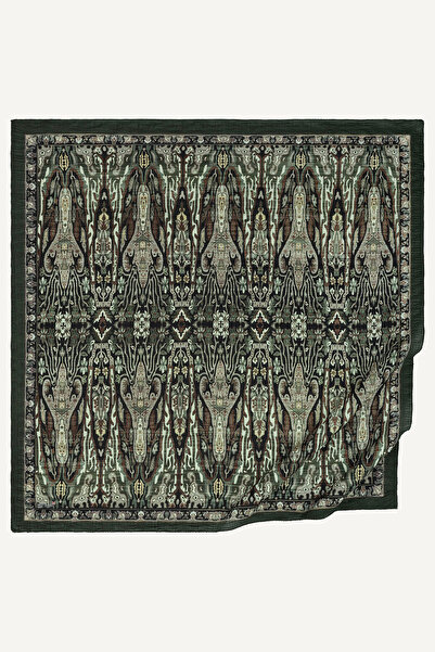 SilkTouch Green Heritage Patterned Muslin Scarf