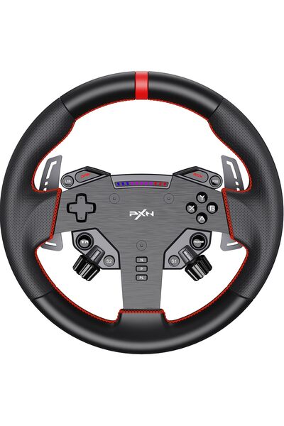 pxn W AS Gaming Racing Wheel - Quick Release, 4 F1-style Paddles, Dynamic RGB...