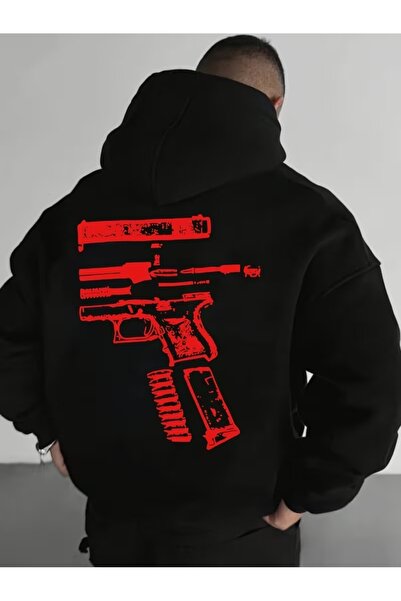 LAND MODA Φούτερ με στάμπα και κουκούλα, από συμπαγές ύφασμα (με βαμβακερή επ...