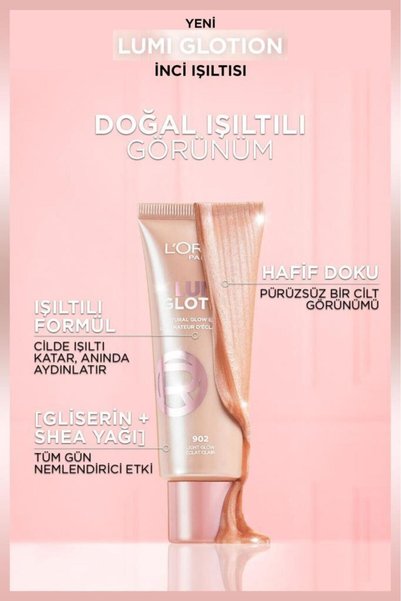 L'Oreal Paris Işıltılı Nemlnedirici Revitalift Filler Glassy Skin Cam Cilt Etkili Krem + 902 Glotion Set