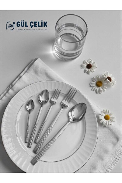Gül Mutfak 60 Piece 12 Person Cutlery Set Straw Model 18/0 Quality