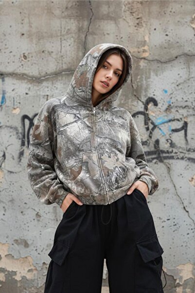 Köstebek Camuflaj în aer liber unisex cu glugă Swea tricou