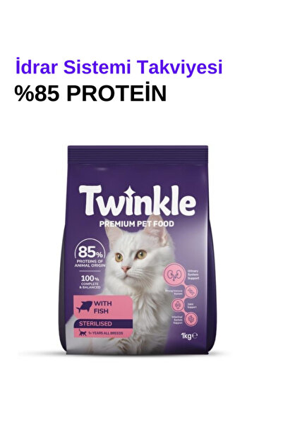 Twinkle Kedi & Köpek Maması Balıklı Kısırlaştırılmış Kedi Maması 1KG Sindirim...