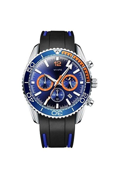 VOGUE VENUE VANTE Series Men's Sport Chronograph Watch with Blue & Orange Acc...