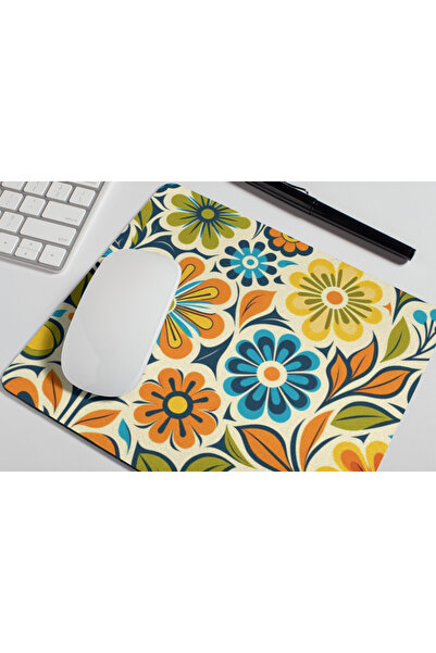 Nino Store Retro Floral Pattern Mousepad – Bohemian Colorful Design, Non-Slip...
