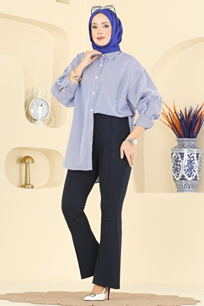 ModaMerve Nervür Dikişli Krep Pantolon 1106BRZ597-MS Laci