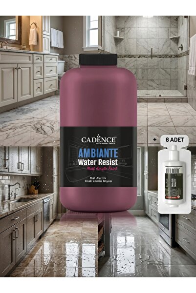 Cadence Ambiante Fayans Tezgah Boyası AW-34 Bordo 2000 ml Islak Zemin Suya Da...