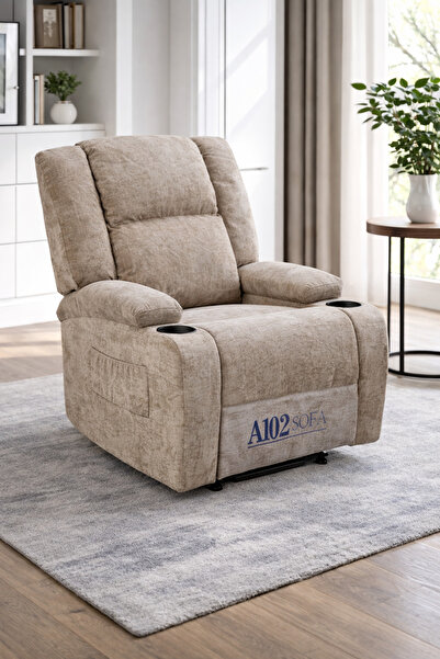 N.zone Classic velvet fixed recliner chair with footrest