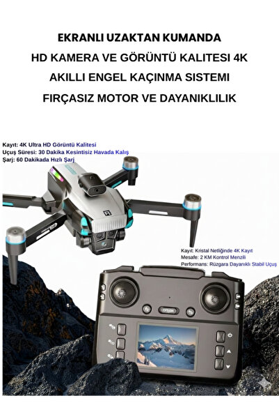 Qifit Katlanabilir Akıllı Drone - 20 Dakika Uçuş Süresi, 4K HD Görüntüleme ve...