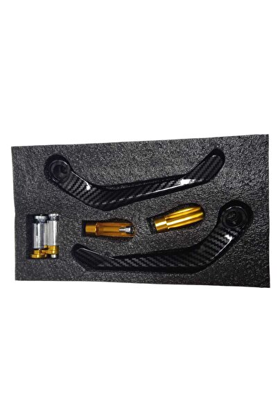 Çelik Motosiklet Manet Koruma karbon desenli sarı gold Renk universal