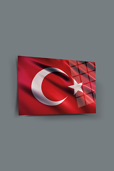 glassartdesign Pictură pe sticlă cu steagul turcesc-05