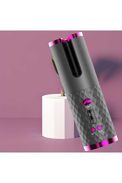 OEM Ondulator de par wireless, Ceramica, Incarcare USB-A, Display LED, 6 Trepte temp. , 200C, Roz/Gri