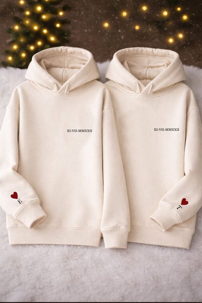 MODA Kişiye Özel Harf Romen Rakamlı Tarih Baskılı Sevgililer Günü Hediye Kapş...