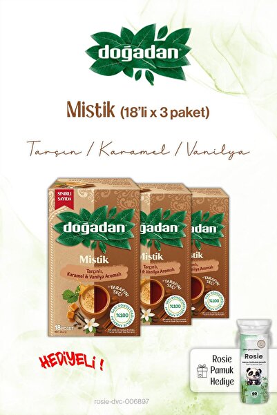 Doğadan 3 أكياس شاي ميستيك 18 قطعة وروزي