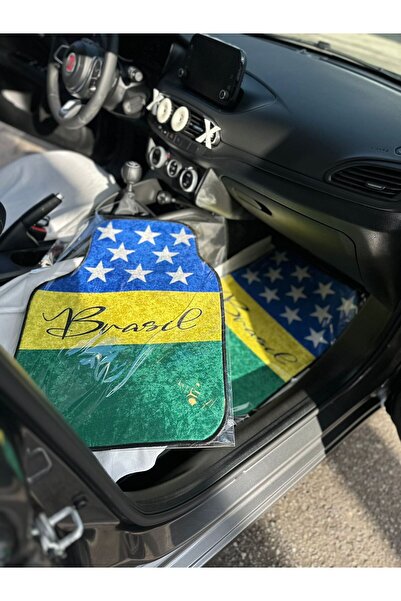 CAROTE Brazilya dekor baskılı oto halı paspas takımı (koruma ambalajlı) ön ar...