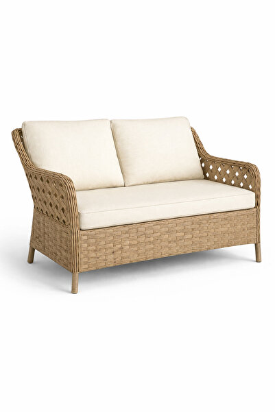 Çavdar Group İcon 2'li Raddan Koltuk 2 Kişilik El Örmesi Bank Bahçe Balkon Te...