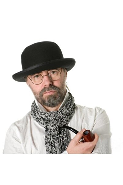 FREEDOM STOREE Black Color Adult Size Retro Bowler Derby Hat 58 cm