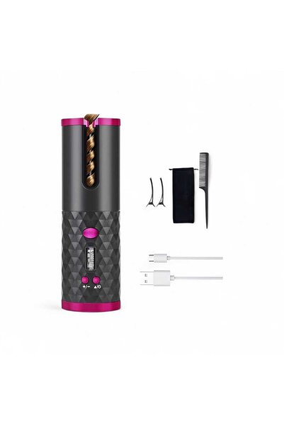 OEM Ondulator de par wireless, Ceramica, Incarcare USB-A, Display LED, 6 Trepte temp. , 200C, Roz/Gri