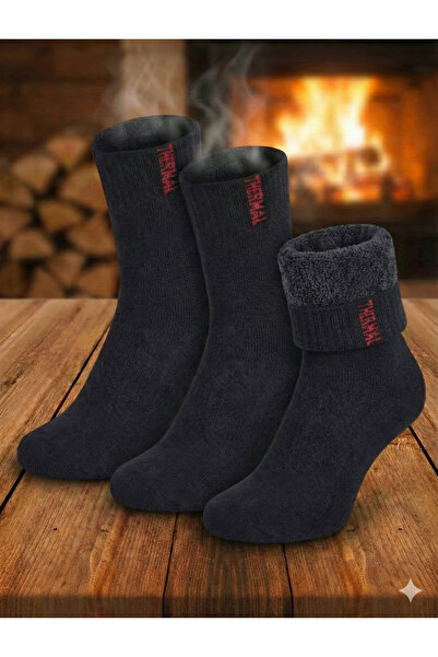 Üstünel çorap 3'lü Paket Termal Havlu Çorap - İçi Şardonlu Extra Kalın Kışlık...