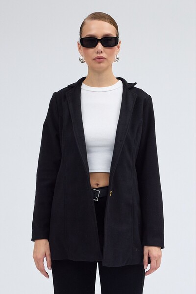 Toridas Design Collar Black Coat