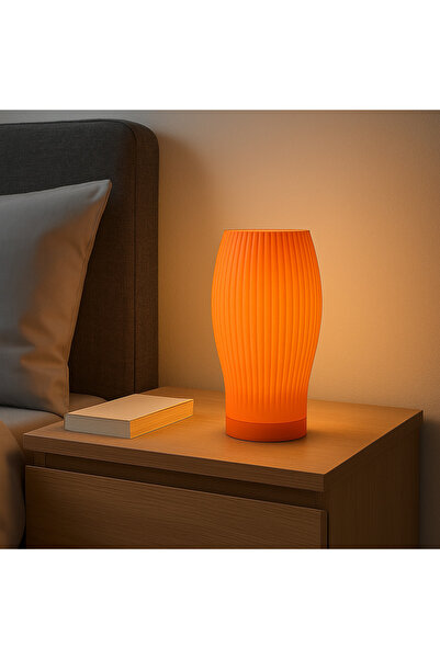 Sani lamp, NIS SТRAIGHT, PLA, 95 x 95 x 185 mm, orange, LED