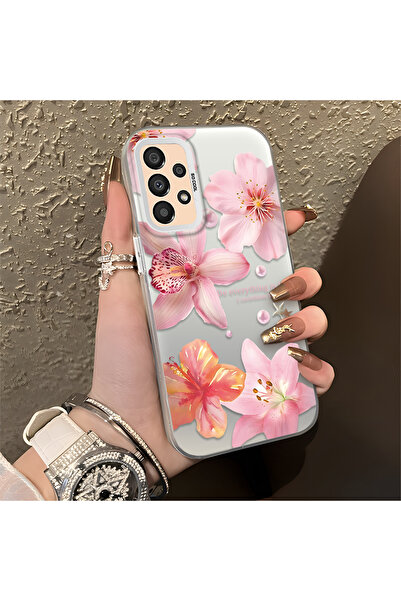 ucuc Samsung Galaxy A33 5G Uyumlu Çiçek Desenli Mat Parlak Yüzey Darbe Koruma...