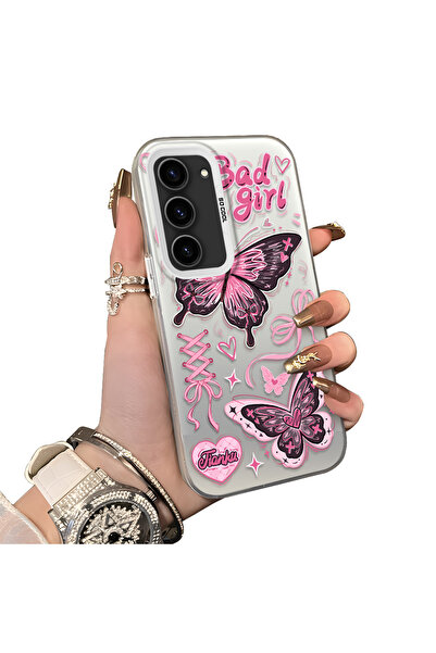 ucuc حافظة حماية من الصدمات ذات سطح لامع فضي ملون متوافقة مع هاتف سامسونج جال...