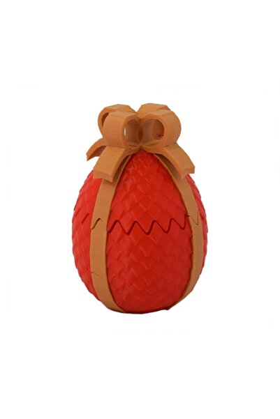Sani Figurină, Ou cu Panglică 75 x 110 mm, Roșu, Auriu