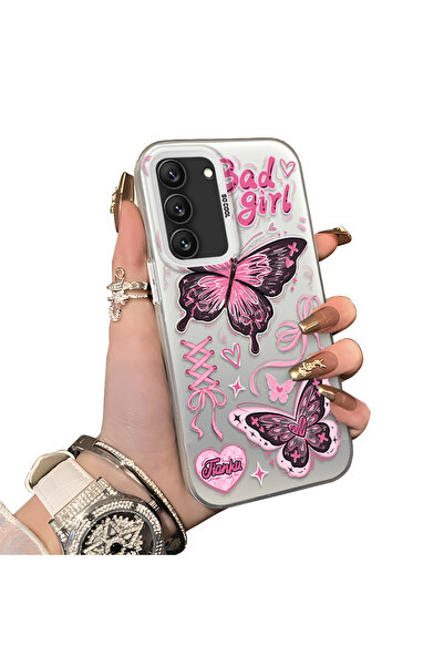 ucuc حافظة حماية من الصدمات ذات سطح لامع فضي ملون متوافقة مع هاتف سامسونج جال...