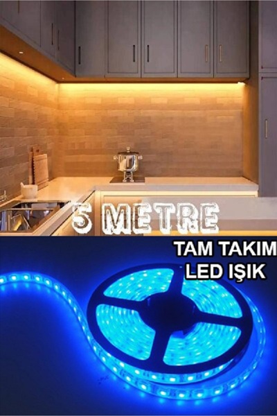 Atlantis Mutfak Dolabı Tezgah Üstü Için 5 Metre Şerit LED Işık Adaptörlü Tak ...