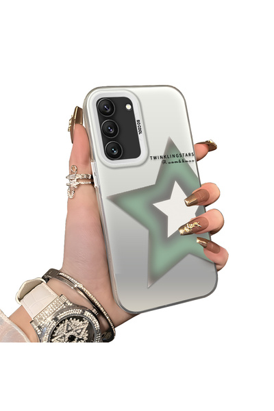 ucuc حافظة متوافقة مع هاتف سامسونج جالاكسي S22 بنمط نجمة وسطح لامع غير لامع و...