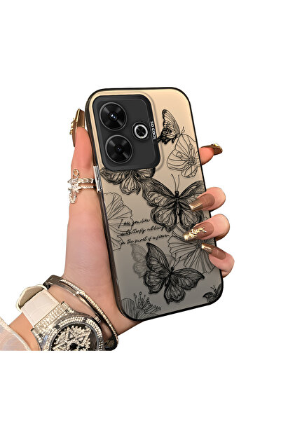 ucuc حافظة حماية من الصدمات ذات سطح لامع ملون فضي متوافق مع هاتف Xiaomi Redmi...