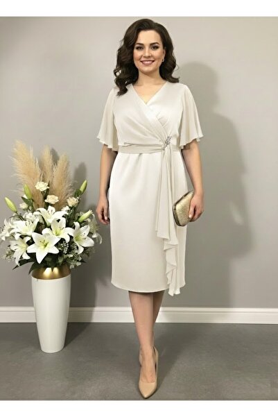 Donna Miranda 0 Yaka Kısa Saten Elbise