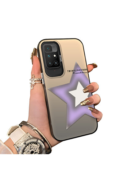 ucuc حافظة ملونة فضية اللون لهاتف Xiaomi Redmi 10 2022 متوافقة مع نمط النجوم ...