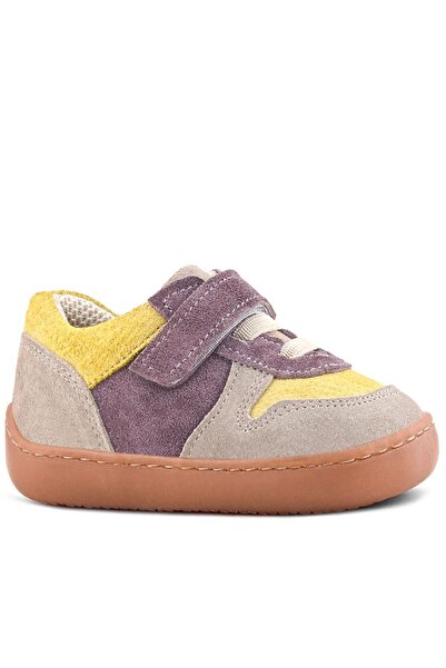 Rakerplus Bob Genuine Leather Mink Yellow Barefoot Velcro Elastic Baby Sneake...